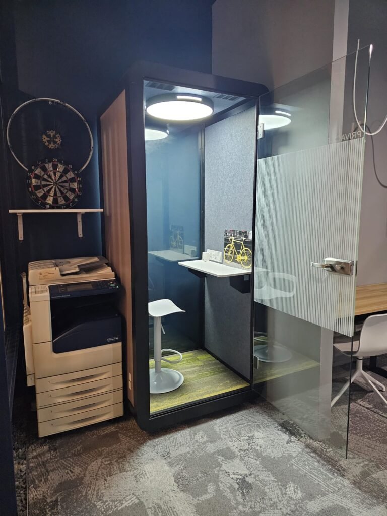 Privacy pod for calls at Dott Co+work Woodlands